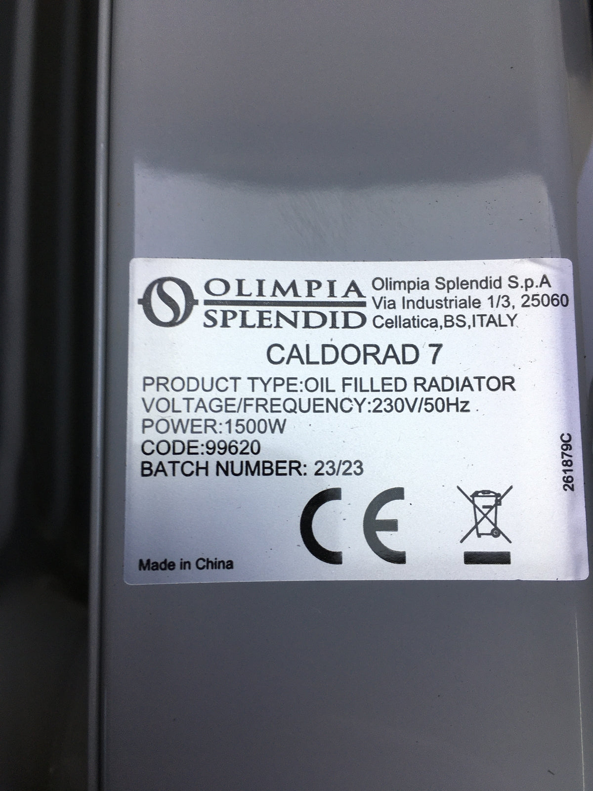 Olimpia Splendid 99620 Caldorad 7 Ölradiator Elektroheizung 1500 W, I30285