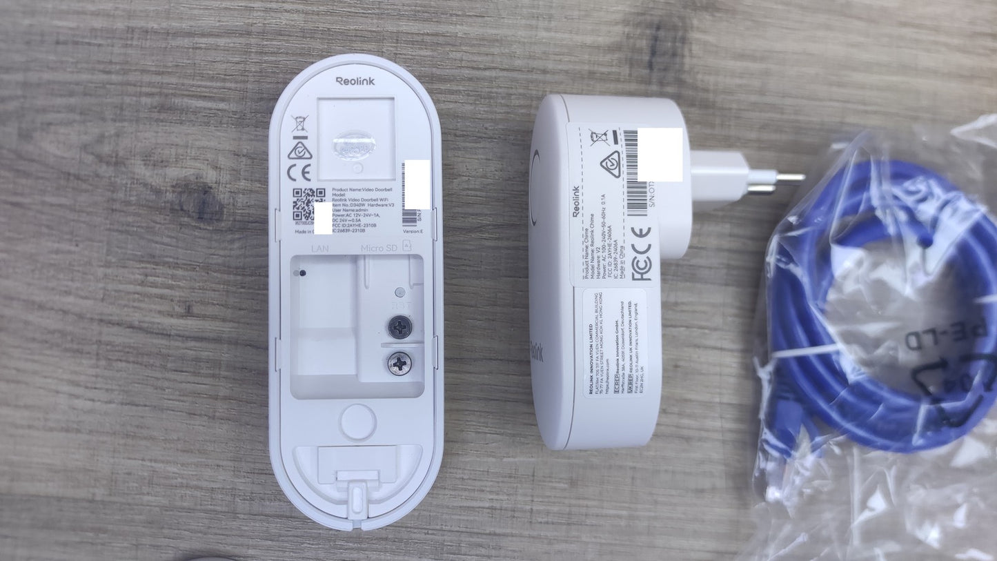 Reolink D340W Video Doorbell WiFi Video-Türklingel mit Chime, 5MP, I38600