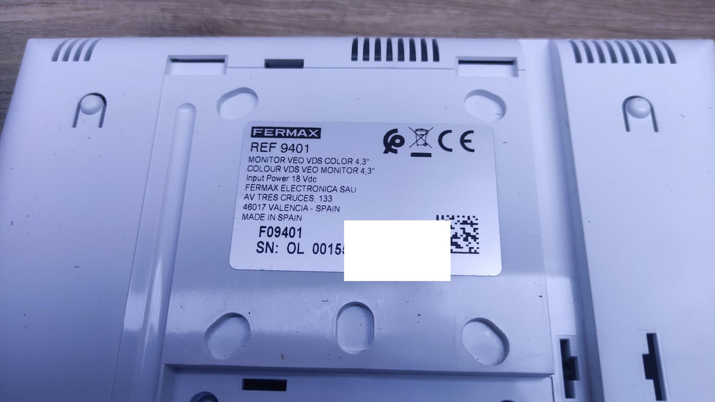 Fermax FER9401 Video-Türsprechanlage Inneneinheit, 4,3-Zoll-Farbmonitor, I36113