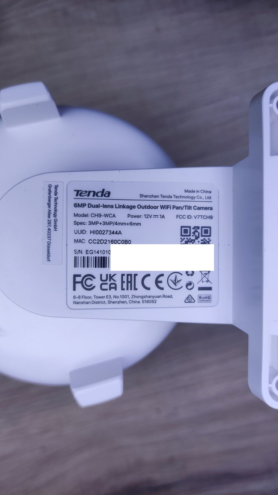 Tenda CH9-WCA Überwachungskamera Außen mit Dual-Objektiv, 2K+2K WLAN, I37188