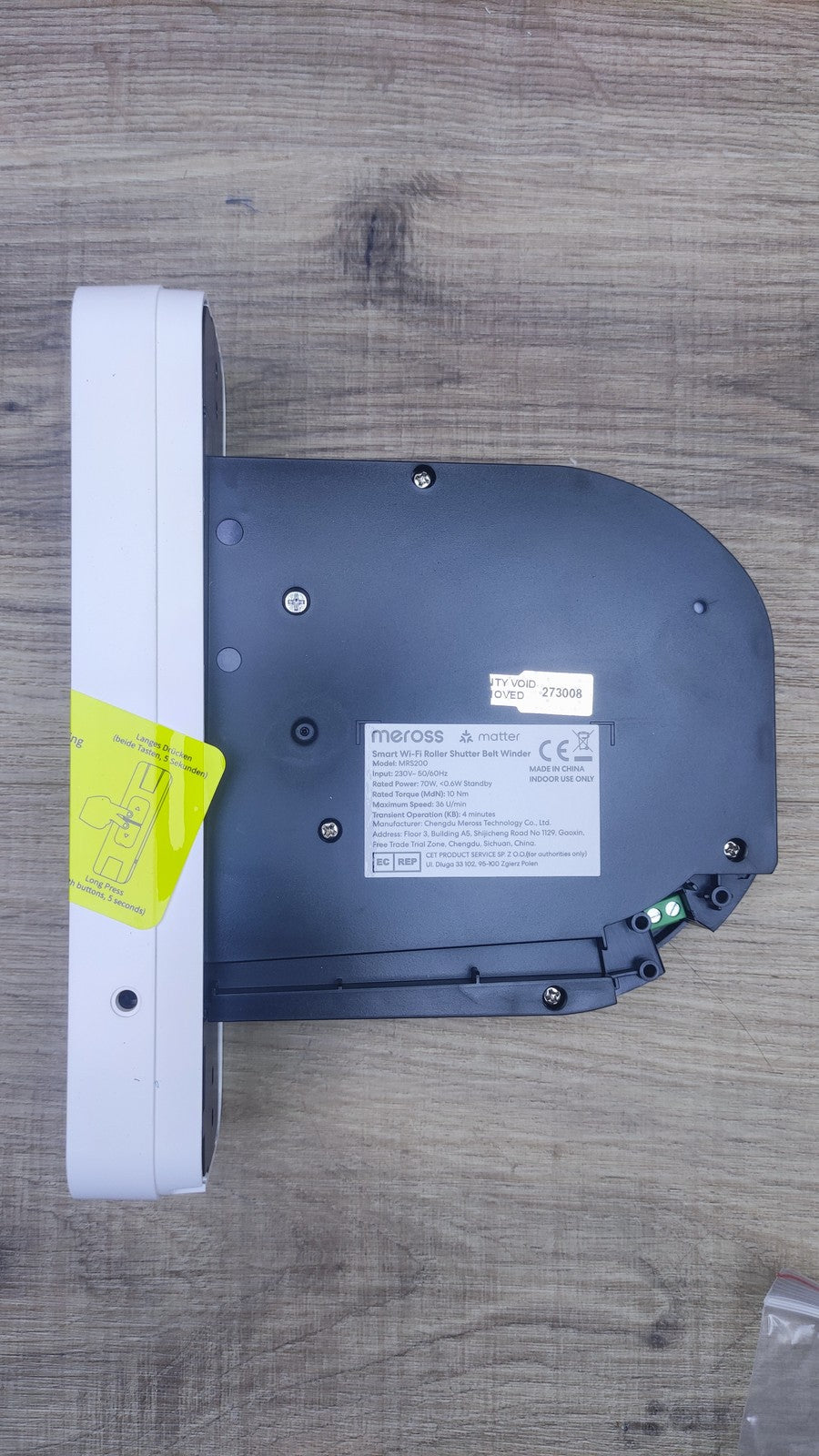Meross Matter MRS200 Rolladen-Gurtwickler Unterputz (max. 45 kg, 6 m²), I37586