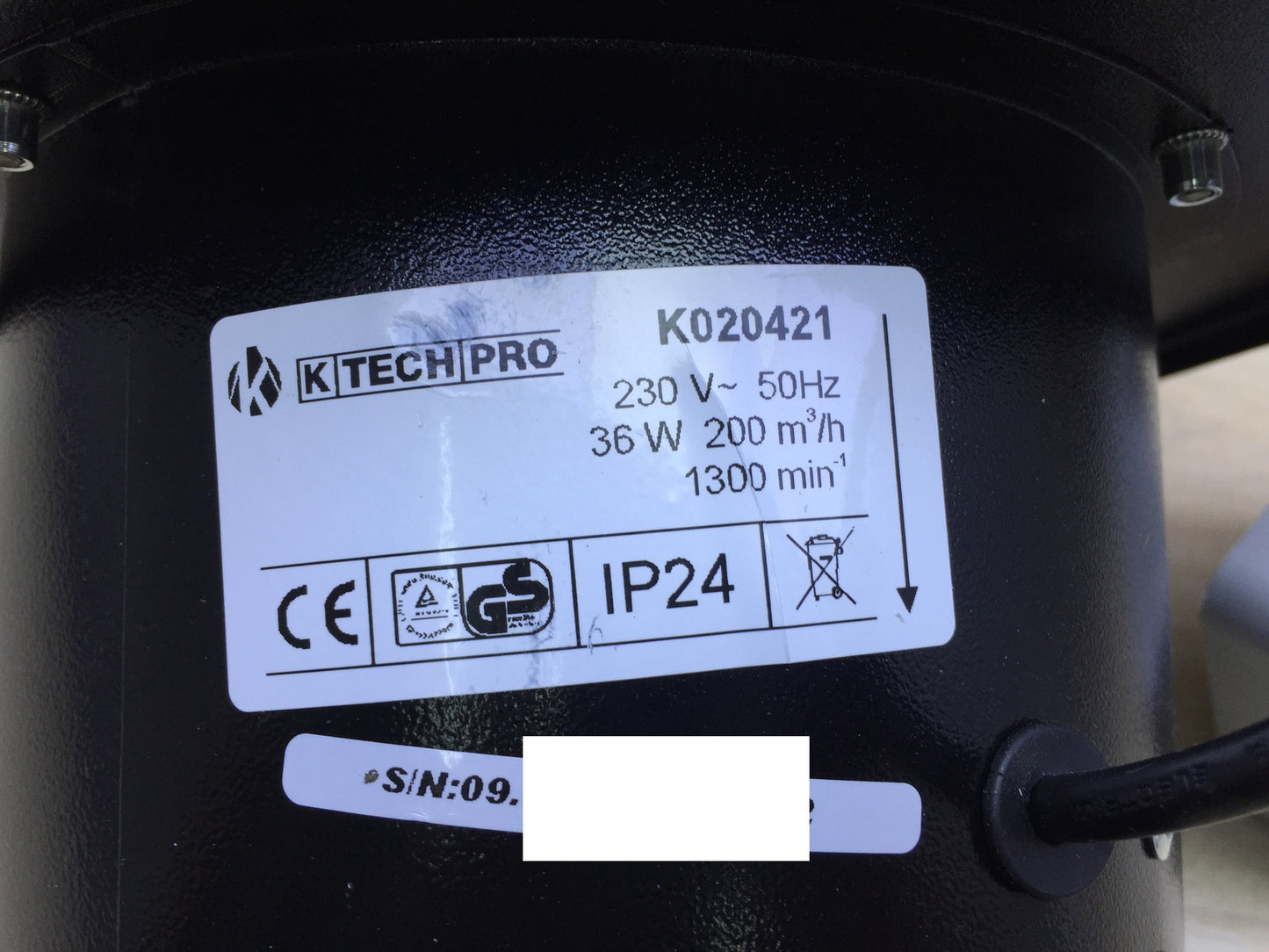 K-TECH-PRO K020421 Ventilator Ablüfter, Schwarz, I21736