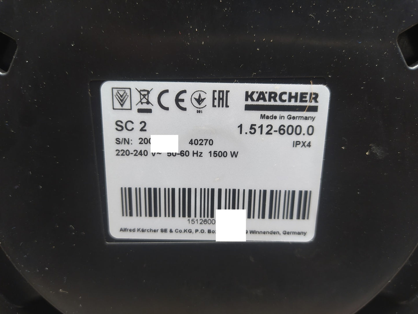 Kärcher Dampfreiniger SC 2 (1.512-600.0), 1500W, I37785