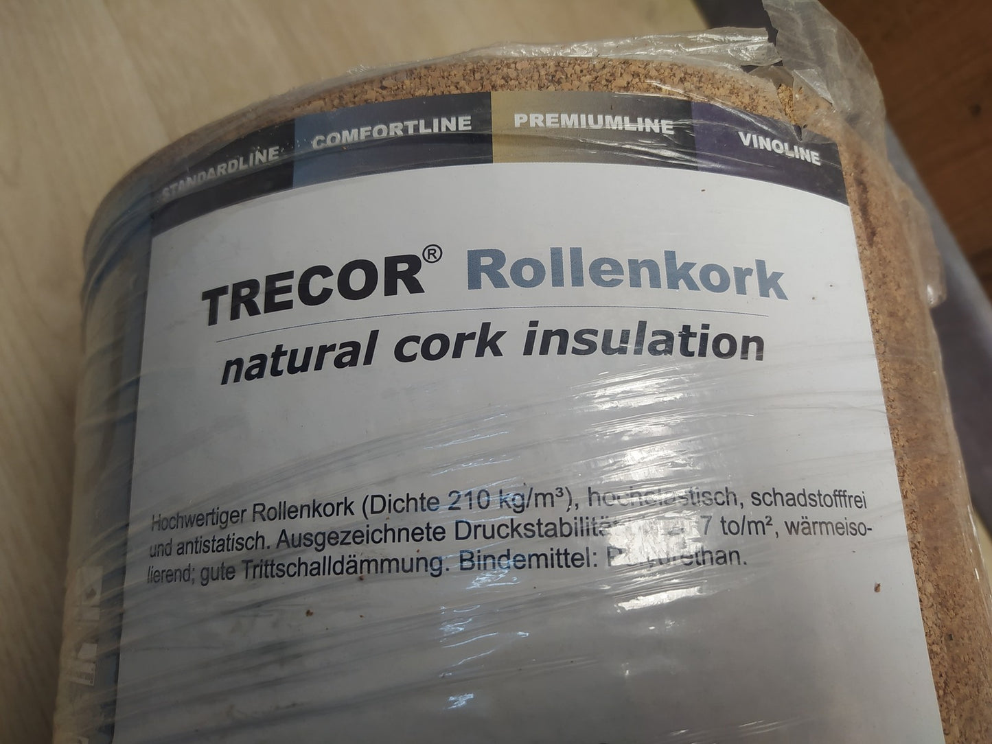 TRECOR Trittschalldämmung Rollenkork Stärke 5 mm, 10 m² Rolle, I36828
