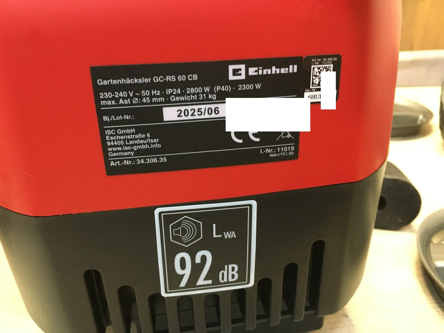 Einhell GC-RS 60 CB Elektro-Häcksler Walzenhäcksler 2300W (3430635), I37012