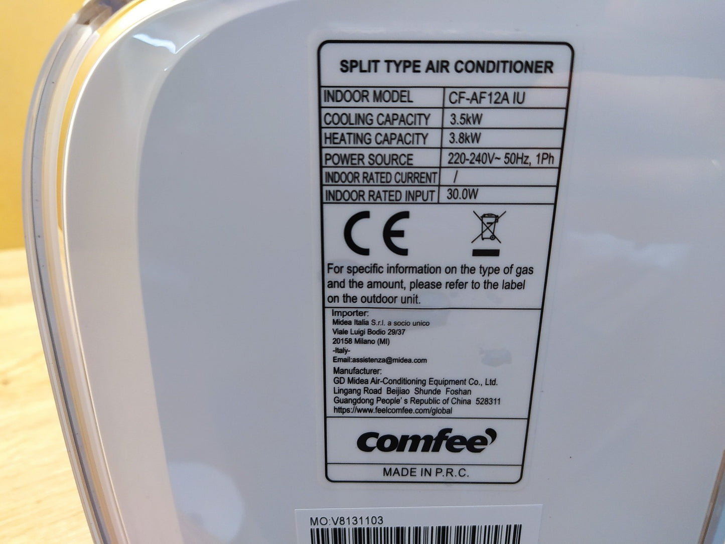 Comfee CF-AF12A IU Klimagerät Inneneinheit 12000 BTU, EEK:A++, I39418