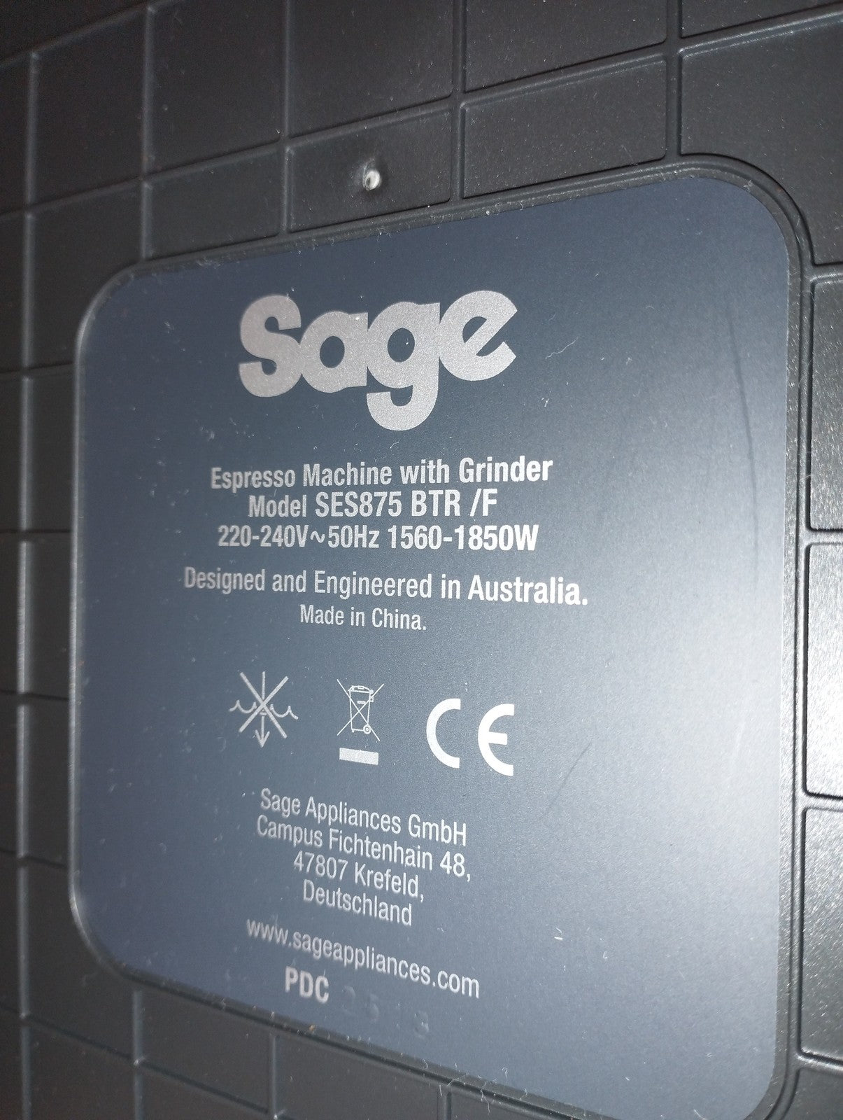 Sage SES875 BTR Espressomaschine, I39499