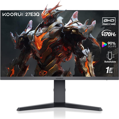 KOORUI 27E3Q Gaming Monitor 27" QHD 2560x1440 IPS HDR Adaptive Sync 170Hz 1ms 