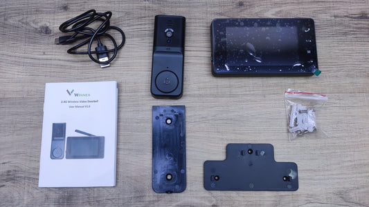 Winnes Drahtlose Video-Türklingel mit Kamera 4,3" IPS Display 1080P, I30654