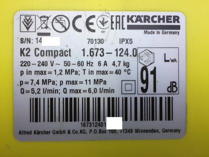 Kärcher high-pressure cleaner K 2 Compact Home 1.673-124.0, I32836 