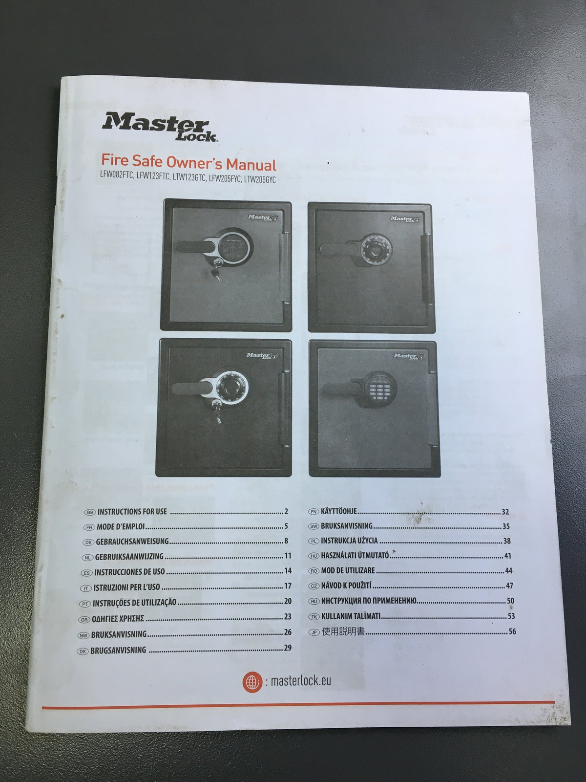 MASTER LOCK  LTW205GYC Haus/Büro Tresor XXL Feuer- & Wasserfest I31212