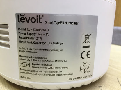 LEVOIT 3L Top Fill Luftbefeuchter LUH-D301S, I33193