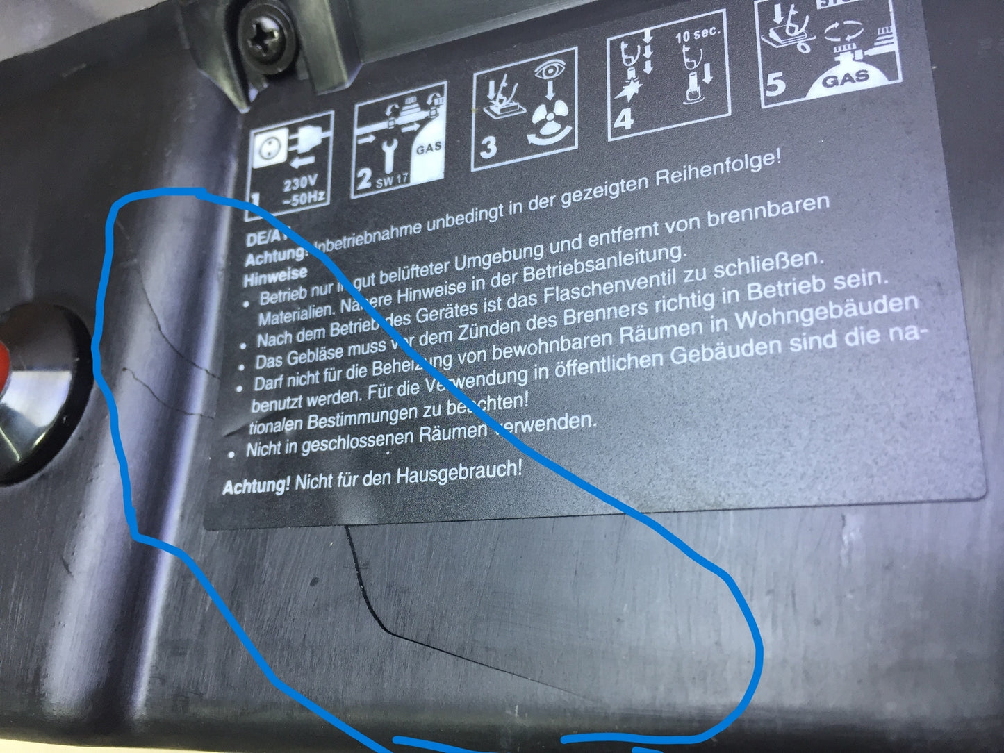 Einhell HGG 110/1 Niro gas heater fan, I32195