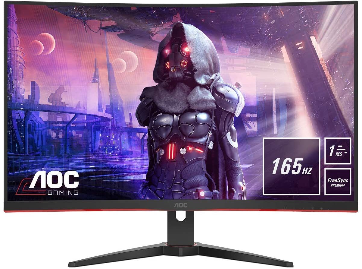 AOC Gaming C32G2AE/BK Curved Monitor 31.5" FHD 1920x1080 AMD FreeSync 165Hz 1ms 