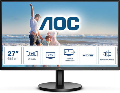 AOC 27B3HM Monitor 27" FHD 1920x1080 VA VGA HDMI Adaptive Sync 75Hz Speakers 