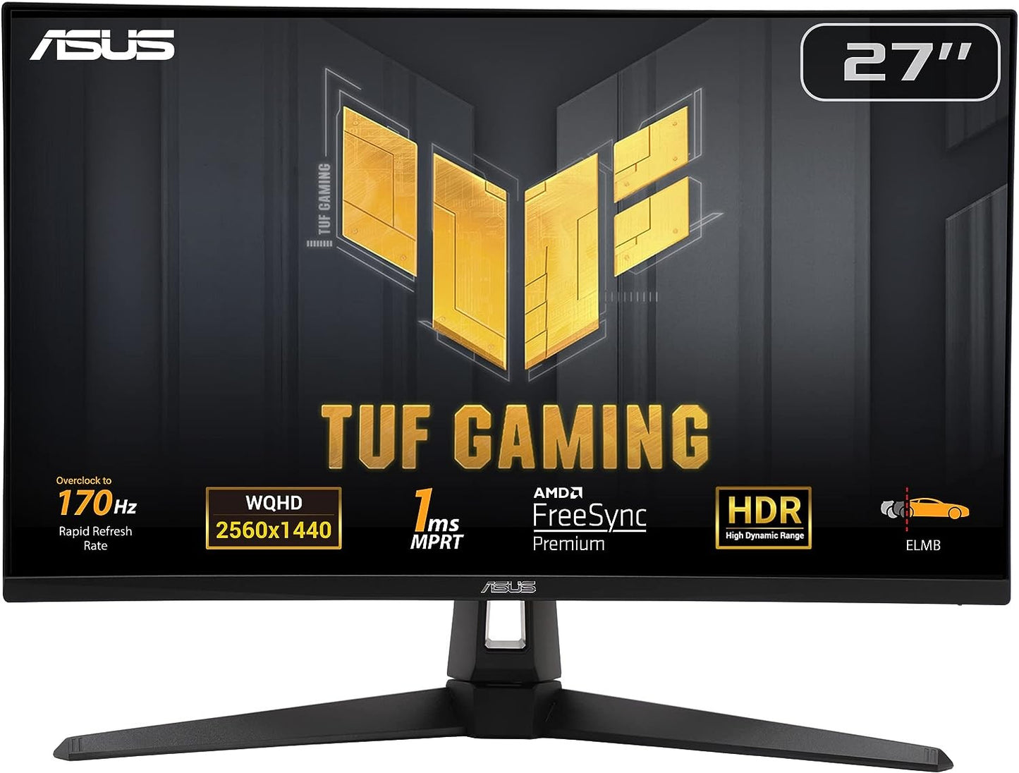 ASUS TUF Gaming VG27AQA1A Monitor 27" WQHD 2560x1440 HDR FreeSync 170Hz 1ms 