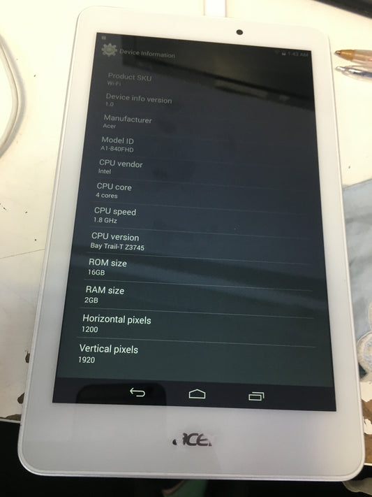 Acer Iconia Tab 8 A1-840 FHD Tablet 7,9" Touch 1280x800 Atom Z3745 16GB 2GB WiFi