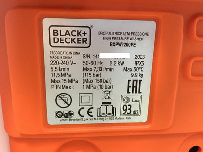 Black+Decker BXPW2200PE pressure washer, I32535 