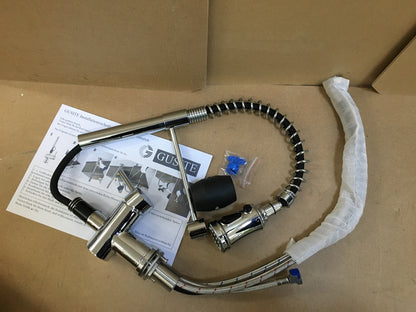 GUSITE Wasserhahn Küche, 360° Drehbare Spiralfeder mit Ausziehbrause I10011