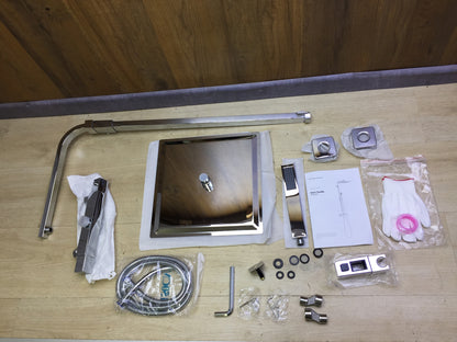 HOMELODY shower system with thermostat and 30x30cm head shower stainless steel, I32310 