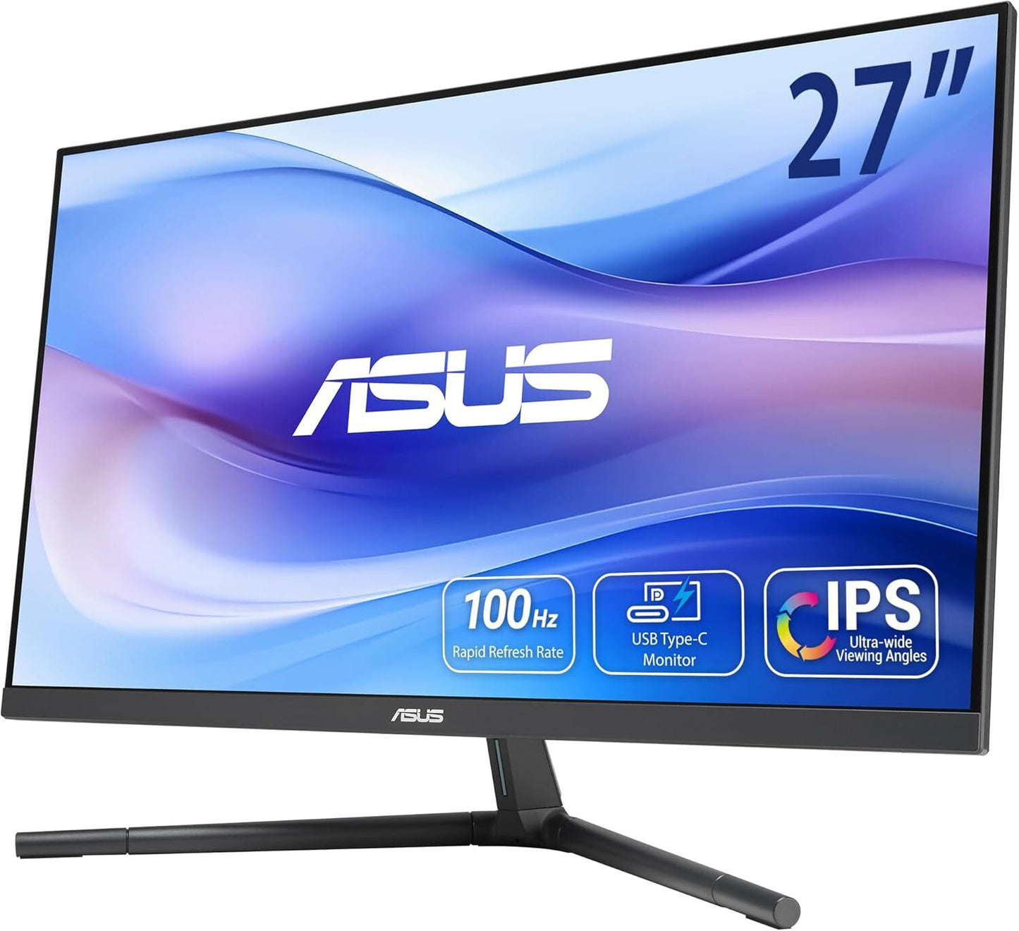 ASUS VU279CFE-B Quiet Blue Monitor 27" FHD 1920x1080 USB-C AMD FreeSync 100Hz 