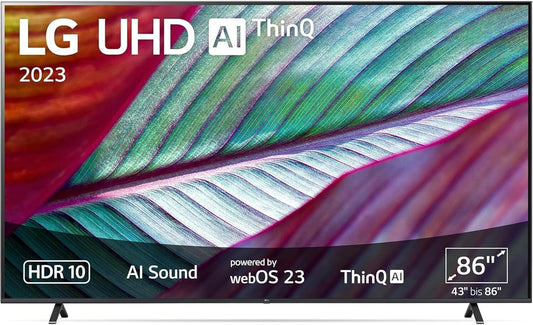 LG 86UR78006LB 4K Smart TV 86" UHD 3840x2160 α5 Gen6 AI HDR10 Pro HDMI webOS23 