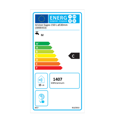 ARISTON 3000353 Warmwasserspeicher 150L ARI 150 VERT 530 STEA MO EU EEK:C I28207