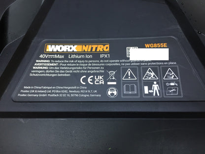 WORX Nitro Akku-Vertikutierer & Rasenlüfter WG855E Solo, bis zu 400 ㎡, I34145