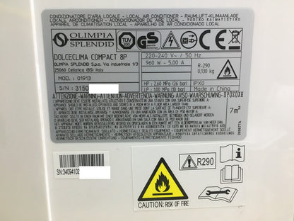 Olimpia Dolceclima Compact 8P Mobiles Klimagerät 8.000 BTU/h EEK: A, I34321