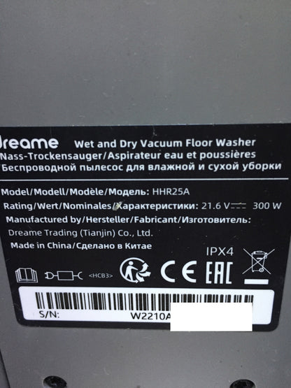 dreame H12 Pro wet/dry vacuum cleaner HHR25A, cordless, I29629