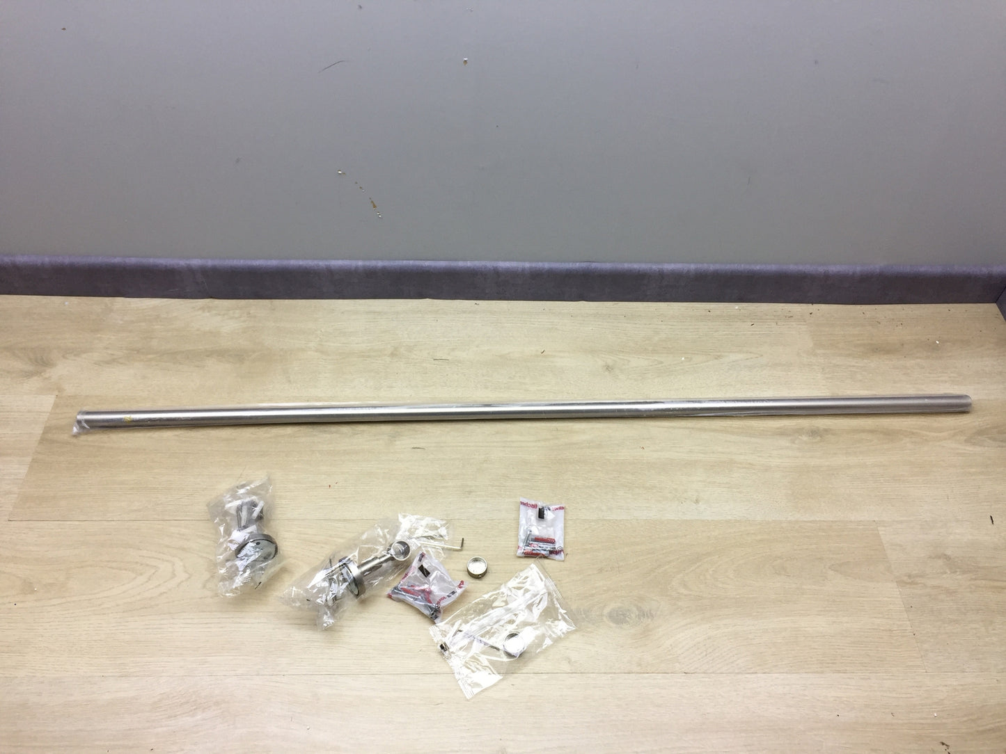 Handlauf Durchmesser 20 mm, Länge 120 cm, gebürsteter Edelstahl, I16755