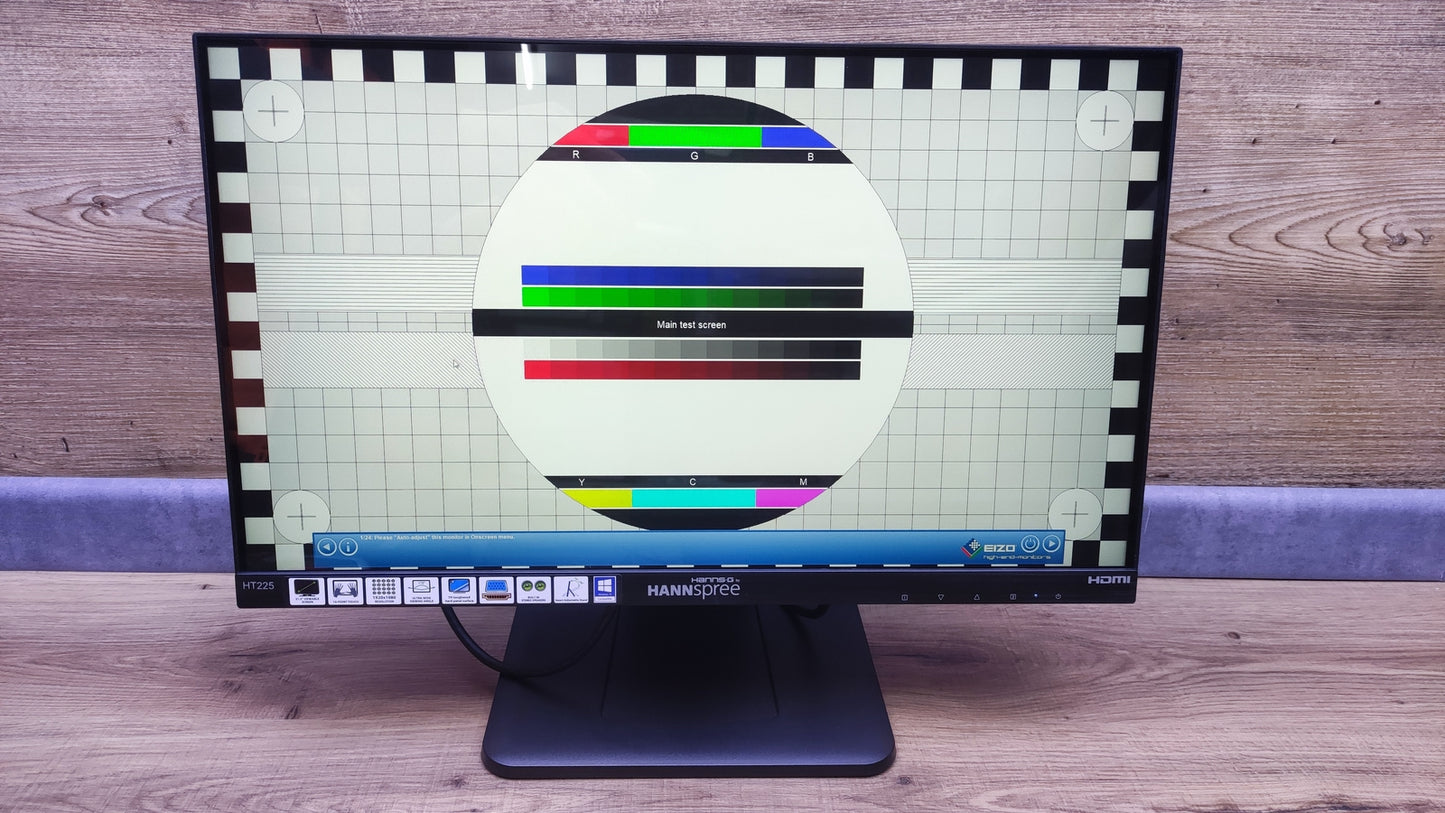 Hannspree HT225HPB Touch Monitor 21.5" FHD 1920x1080 VGA HDMI DP Speaker 