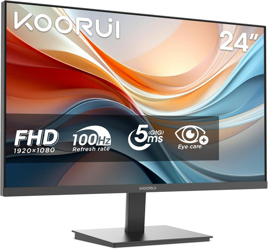 KOORUI E2412F Monitor 24" FHD 1920x1080 VA HDMI VGA AMD FreeSync 100Hz 5ms