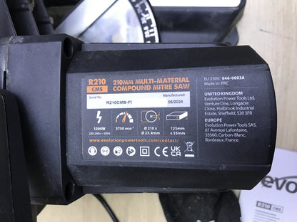Evolution Power Tools R210CMS Multi-Purpose Mitre Saw 210 mm, I32443