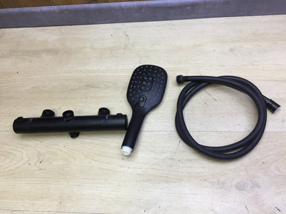 JOHO Duschsystem mit Thermostat matt schwarz, I32327