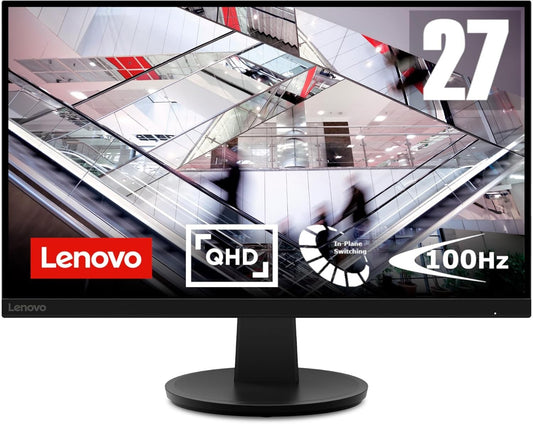 Lenovo N27q Monitor 27" WQHD 2560x1440 IPS HDR10 DP HDMI 100Hz schwarz