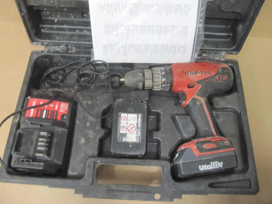 Maktec MT081 Akku-Schlagbohrschrauber 18V, Inkl 2 Akkus und Ladegerät, I08453