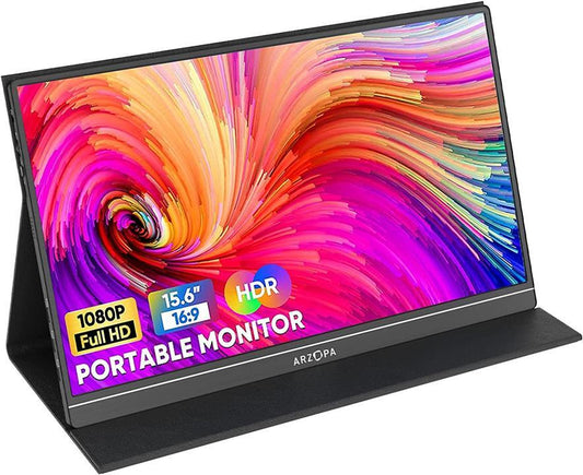 ARZOPA S1 Table Portable Monitor 15.6" FHD 1920x1080 HDR HDMI USB-C Eye Care 