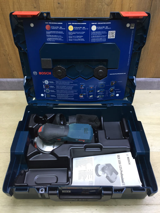 Bosch Professional Cordless Random Orbit Sander GEX 18V-125 SOLO, 125 mm, I33163