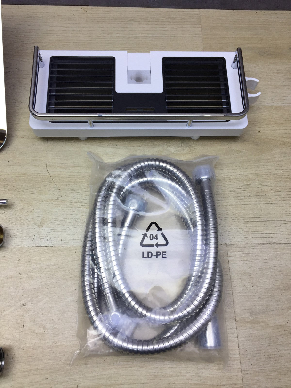 Görbach Regendusche Duschset mit Ablage Chrom 35x25, I33612