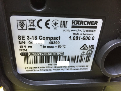Kärcher Akku-Waschsauger SE 3-18 Compact (1.081-500.0) solo I34092