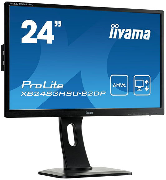 iiyama ProLite XB2483HSU-B2DP LCD Monitor 23.8" 1920x1080 AMVA VGA DVI DP 