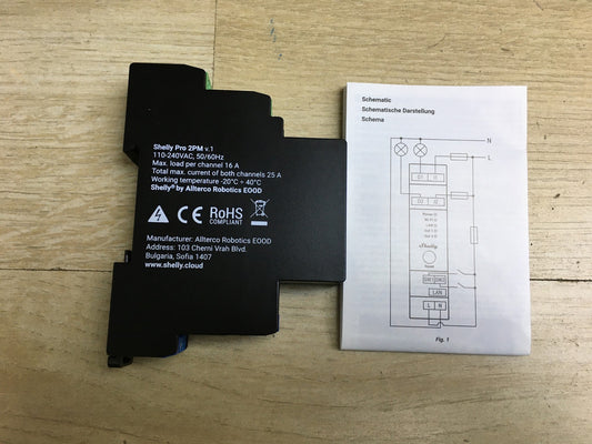 Shelly Pro 2PM Wlan, LAN & Bluetooth 2-Kanal-Smart-Relais-Schalter, I33618