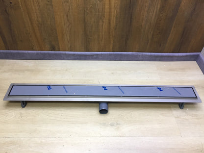 VOGI Duschrinne Edelstahl Komplettset DUO Befliesbar, 100 cm, I33927