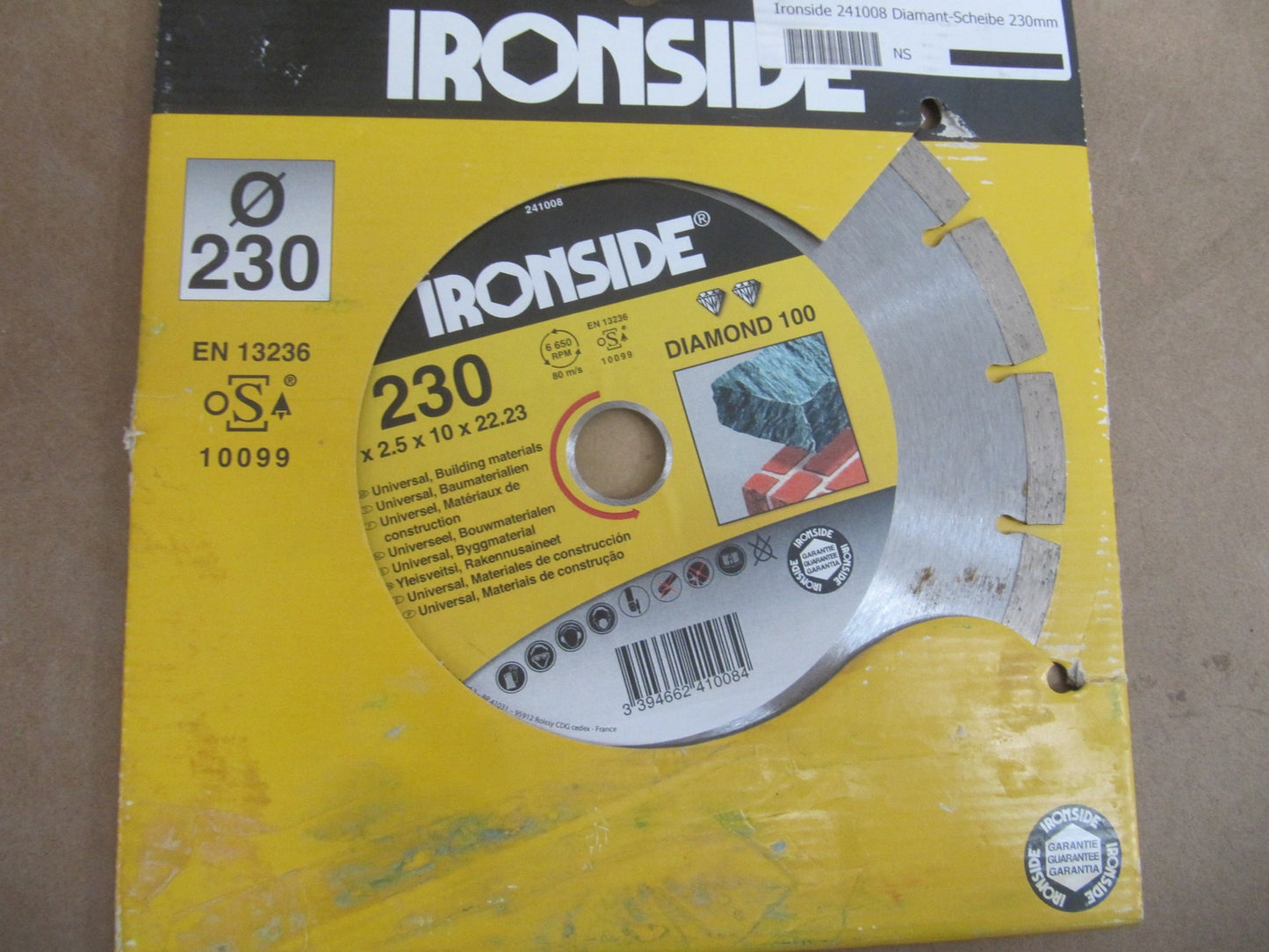 Ironside 241008 Diamant-Scheibe 230mm 2,5/7mm, I12074