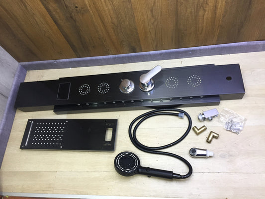 hevenaov Duschpaneel Schwarz LED Multifunktion, I32167