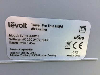 LEVOIT LV-H134-RWH Luftreiniger, Air Purifier, I33995