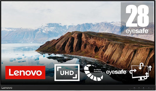 Lenovo L28u-35 4K Monitor 28" UHD 3840x2160 WideView HDMI DP FreeSync Eyesafe 