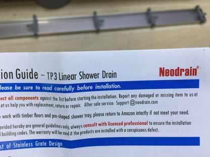 Neodrain shower channel 90cm stainless steel floor drain, I33122 