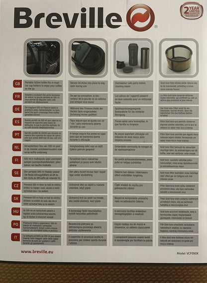 Breville VCF050 Coffee Express Kaffeemaschine Filter 1 Flasche ToGo